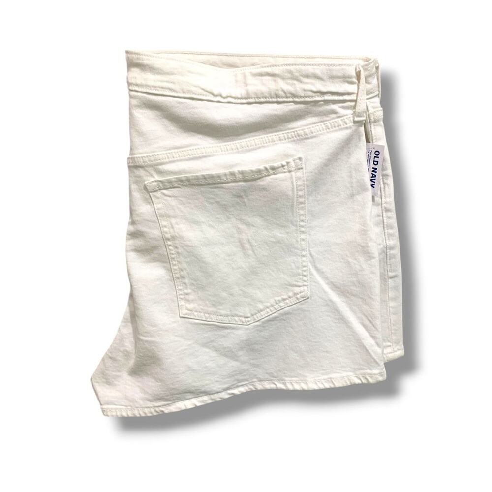 Size 24 Old Navy Plus Size Womens New White Jean Shorts High-Rise O.G. Straight